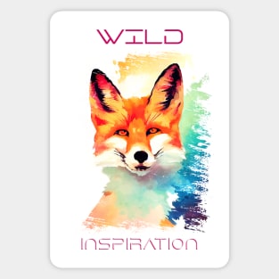Red Fox Wild Nature Animal Colors Art Painting Sticker